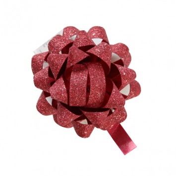 Bows Poly Glitter Mini Red 35mm  (100) BPGMR